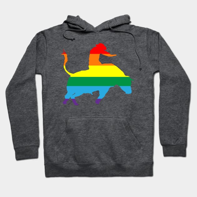 Bull Rider 1: Pride Flag Hoodie by ziafrazier